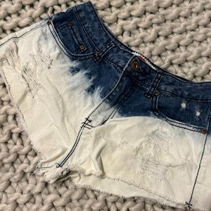 jean white ombre dip shorts - 7